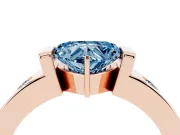 Heart-Shaped Tension Style Engagement Ring Setting for a Fancy Blue Lab-Grown Diamond | Rose Gold