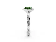 Fancy Green Heart Cut Diamond Halo Twisted Band Ring Set in Platinum with Prong Setting
