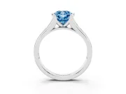 Cushion Cut Half Bezel Engagement Ring Setting for a Fancy Blue Lab-Grown Diamond | White Gold