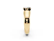 Round Half Bezel Solitaire Engagement Ring Setting | Wide Band | Yellow Gold