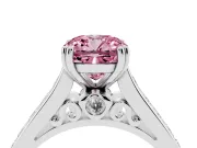 Cushion Cut Channel Engagement Ring Setting for a Fancy Pink Lab-Grown Diamond | White Gold - Design NV-24671