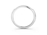 Round Diamond Pavé Half Eternity Band Set in Silver with Milgrain Frame