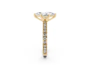 Marquise Vintage Pavé Solitaire Engagement Ring Setting | Milgrain Edges | Yellow Gold