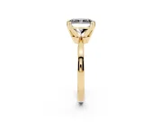 Radiant Cut Tapered Solitaire Engagement Ring Setting for a Black Center | Yellow Gold