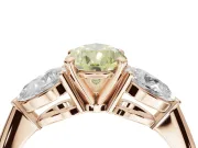 Pear-Shaped 3-Stone Engagement Ring Setting for a Fancy Yellow Lab-Grown Diamond | Rose Gold