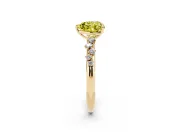 Heart-Shaped Graduated Solitaire Engagement Ring Setting for a Fancy Yellow Lab-Grown Diamond | Yellow Gold