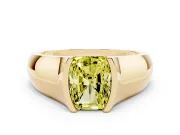 Radiant Cut Half Bezel Solitaire Engagement Ring Setting for a Fancy Yellow Lab-Grown Diamond | Wide Band | Yellow Gold