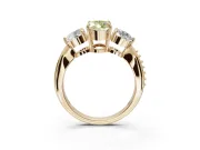 Marquise Three Stone Engagement Ring Setting for a Fancy Yellow Lab-Grown Diamond | Tapered Pave Band | Yellow Gold