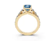Princess Cut Engagement Ring Setting for a Fancy Blue Lab-Grown Diamond | Yellow Gold - Design NV-24645