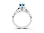 Cushion Cut Vine Engagement Ring Setting for a Fancy Blue Lab-Grown Diamond | Sterling Silver