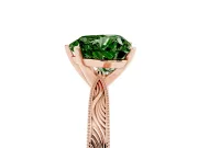 Heart-Shaped Engraved Engagement Ring Setting for a Fancy Green Lab-Grown Diamond | Rose Gold