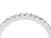 Round Diamond Pavé Half Eternity Band Set in Silver with Shared Prong Setting