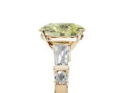 Oval Tapered Baguette Engagement Ring Setting for a Fancy Yellow Lab-Grown Diamond | Yellow Gold