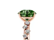 Round Graduated Solitaire Engagement Ring Setting for a Fancy Green Lab-Grown Diamond | Rose Gold