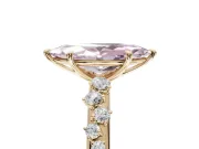 Marquise Graduated Solitaire Engagement Ring Setting for a Fancy Pink Lab-Grown Diamond | Yellow Gold