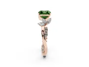 Asscher Cut Floral Vine Engagement Ring Setting for a Fancy Green Lab-Grown Diamond | Rose Gold