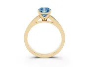 Cushion Cut Channel Engagement Ring Setting for a Fancy Blue Lab-Grown Diamond | Yellow Gold