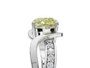 Cushion Cut Bypass Engagement Ring Setting for a Fancy Yellow Lab-Grown Diamond | Sterling Silver - Design NV-24814