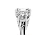 Emerald Cut Diamond Three-Stone Engagement Ring Set in Platinum with Polished Band