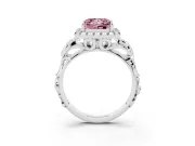 Princess Cut Filigree Halo Engagement Ring Setting for a Fancy Pink Lab-Grown Diamond | Sterling Silver