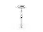 Emerald Cut Thin Halo Engagement Ring Setting | Plain Polished Band | White Gold