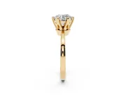 Round Tapered Solitaire Engagement Ring Setting | Claw Prong Head | Yellow Gold