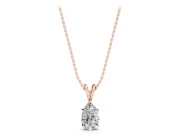 Pear-Shaped Lab-Grown Diamond Solitaire Pendant Necklace | Split V Bail | Rose Gold