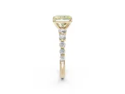 Radiant Cut Graduated Side Stone Engagement Ring Setting for a Fancy Yellow Lab-Grown Diamond | Yellow Gold