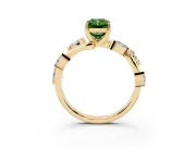 Radiant Cut Twisted Vine Engagement Ring Setting for a Fancy Green Lab-Grown Diamond | Yellow Gold
