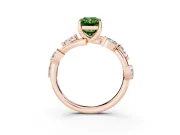 Radiant Cut Twisted Vine Engagement Ring Setting for a Fancy Green Lab-Grown Diamond | Rose Gold