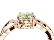 Oval Bypass Solitaire Engagement Ring Setting for a Fancy Yellow Lab-Grown Diamond | Pavé and Plain Strands | Rose Gold
