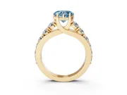 Heart-Shaped Engagement Ring Setting for a Fancy Blue Lab-Grown Diamond | Yellow Gold - Design NV-24645