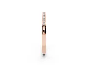 Round Lab-Grown Diamond Single Row Pavé Wedding Band | Raised Polished Rims | Rose Gold