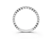 Round Diamond Beaded Eternity Band Set in Platinum with Bezel Setting