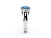 Radiant Cut Channel-Set Three Stone Engagement Ring Setting for a Fancy Blue Lab-Grown Diamond | Platinum