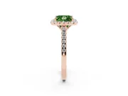 Princess Cut Raised Halo Engagement Ring Setting for a Fancy Green Lab-Grown Diamond | Rose Gold