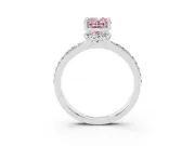 Oval Channel Engagement Ring Setting for a Fancy Pink Lab-Grown Diamond | White Gold