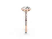Round Pavé Halo Engagement Ring Setting | Rose Gold