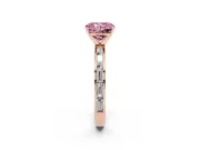 Radiant Cut Channel Set Engagement Ring Setting for a Fancy Pink Lab-Grown Diamond | Rose Gold