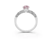 Marquise Multi Row Pave Engagement Ring Setting for a Fancy Pink Lab-Grown Diamond | Sterling Silver