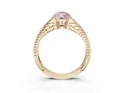 Pear-Shaped Split Shank Pavé Engagement Ring Setting for a Fancy Pink Lab-Grown Diamond | Yellow Gold