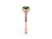 Round Floral Pavé Engagement Ring Setting for a Fancy Green Lab-Grown Diamond | Rose Gold