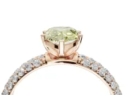 Pear-Shaped Domed Pavé Engagement Ring Setting for a Fancy Yellow Lab-Grown Diamond | Rose Gold