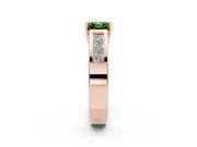 Asscher Cut Channel-Set Engagement Ring Setting for a Fancy Green Lab-Grown Diamond | Rose Gold
