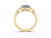 Heart-Shaped Milgrain Frame Engagement Ring Setting for a Fancy Blue Lab-Grown Diamond | Yellow Gold