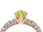 Marquise Multi Row Pave Engagement Ring Setting for a Fancy Yellow Lab-Grown Diamond | Rose Gold
