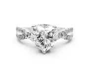 Heart-Shaped Twisted Split Shank Pave Engagement Ring Setting | Pave Gallery | Platinum