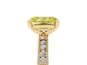 Emerald Cut Vintage Pavé Engagement Ring Setting for a Fancy Yellow Lab-Grown Diamond | Yellow Gold