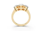 Pear-Shaped Three Stone Engagement Ring Setting | Large Side Stones | Yellow Gold