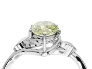 Marquise Leaf Bypass Solitaire Engagement Ring Setting for a Fancy Yellow Lab-Grown Diamond | Sterling Silver